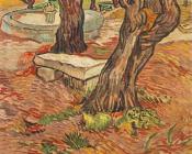 文森特威廉梵高 - 圣保罗医院花园里的石凳